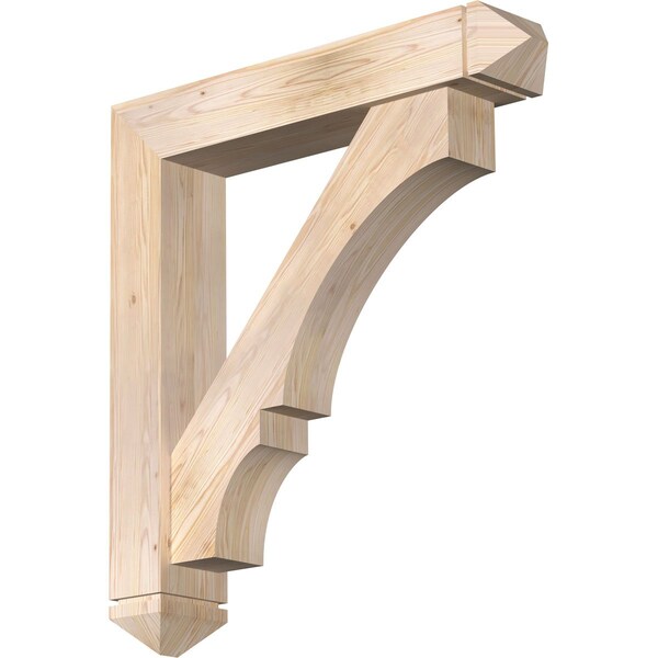 Ekena Millwork Balboa Arts and Crafts Smooth Bracket w/ Offset Brace, Douglas Fir, 7 1/2"W x 40"D x 44"H BKT0806X40X44BOA03SDF - main